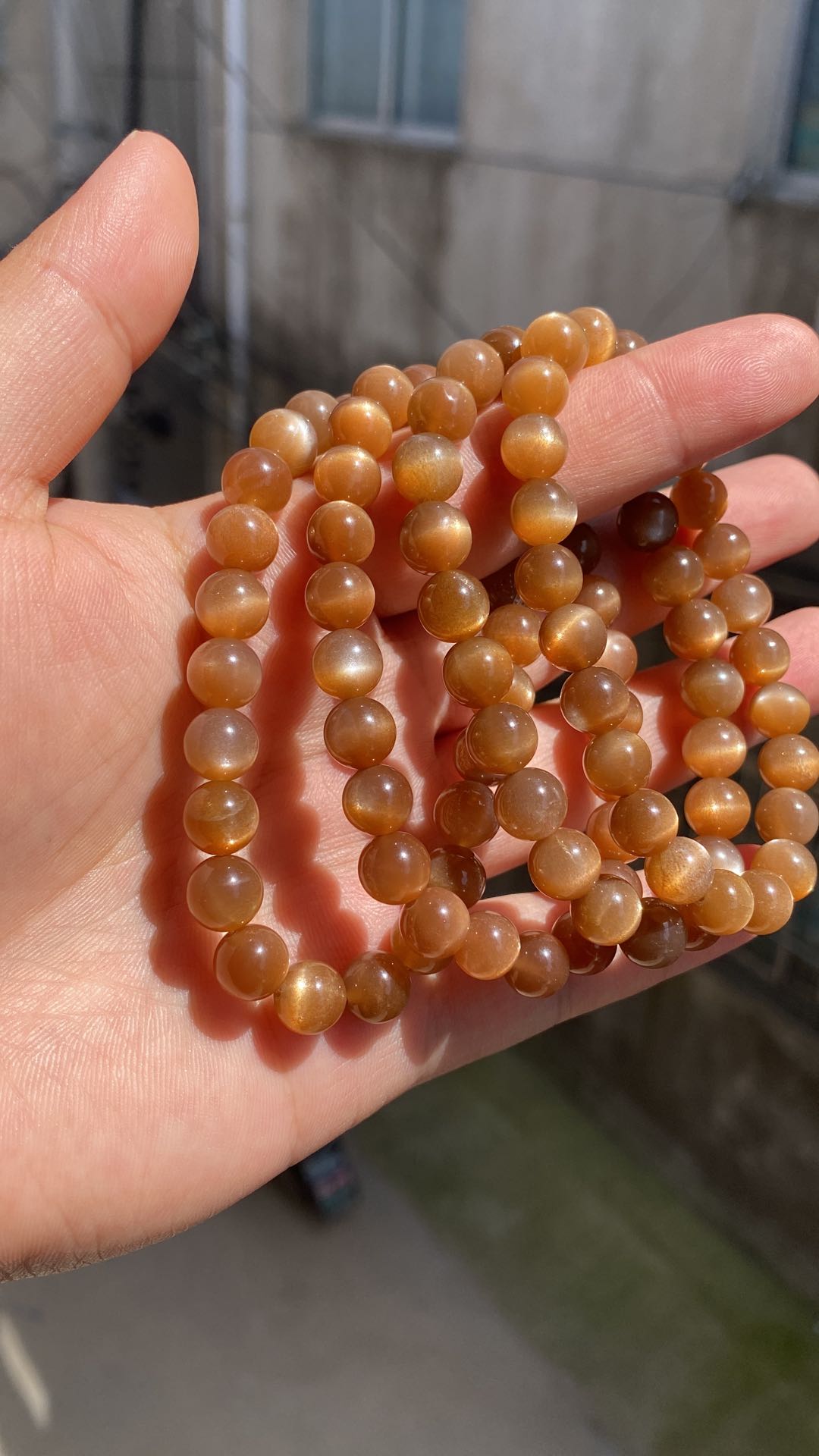 High quality golden coffee moonstone bracelet