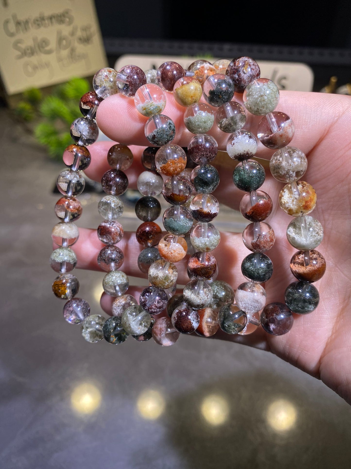 Natural Half Bowl Four Seasons Garden Quartz Phantom Quartz High Quality Crystal Bracelet Wholesale Price Collection Level