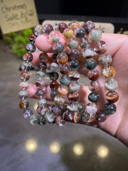 Natural Half Bowl Four Seasons Garden Quartz Phantom Quartz High Quality Crystal Bracelet Wholesale Price Collection Level