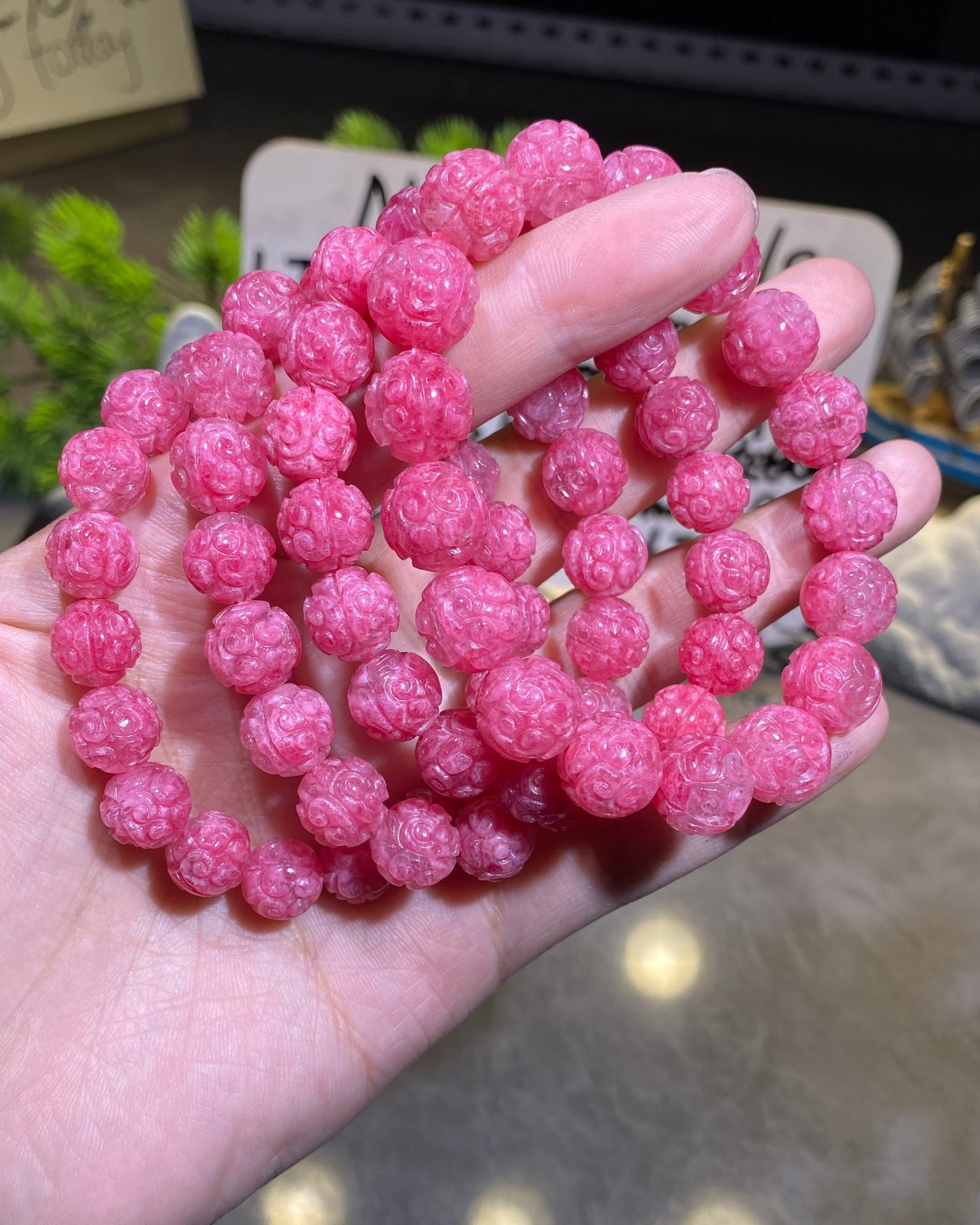 Natural Sakura Rhodonite Lucky Cloud Carving Bead With Free Certificate High Quality Crystal Bracelet Wholesale Collection Level
