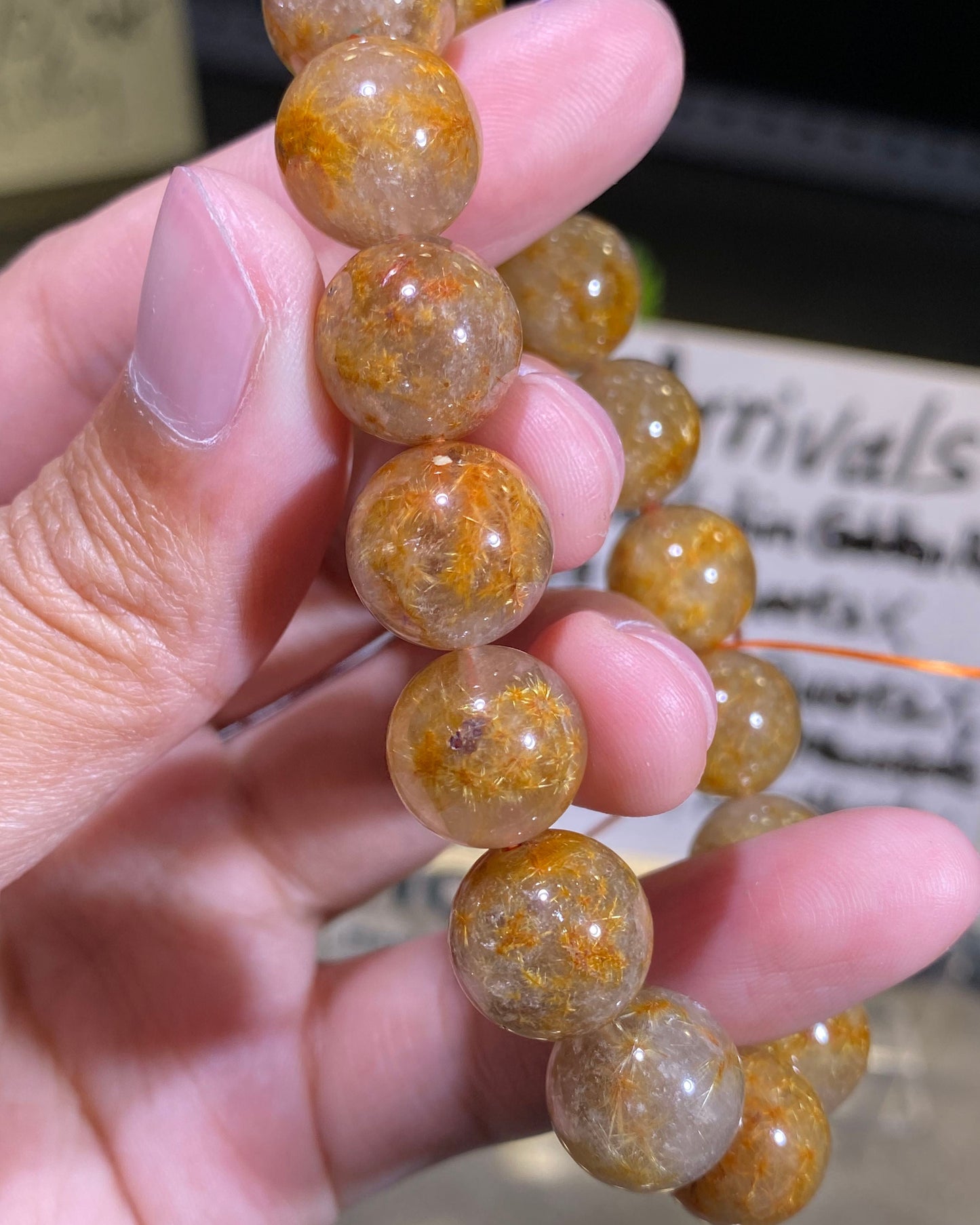 Natural Sea Urchin Shaped Golden Rutile in Quartz with Free Certificate High Quality Crystal Bracelet Wholesale Collection Level