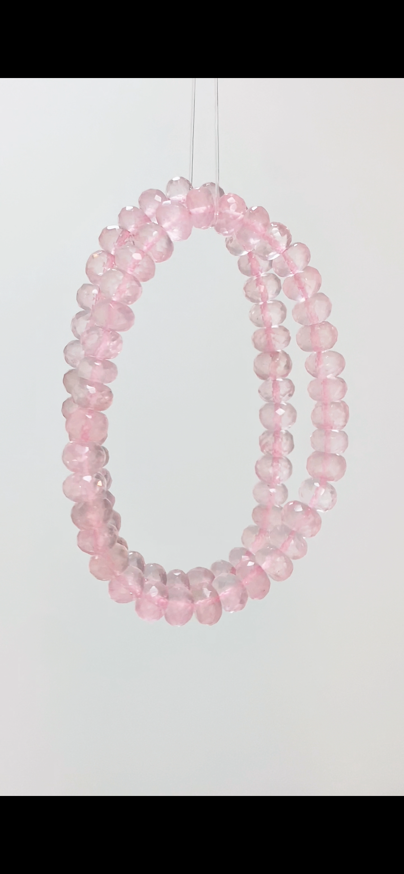 TQ Faceted Madagascar Rose Quartz Donut