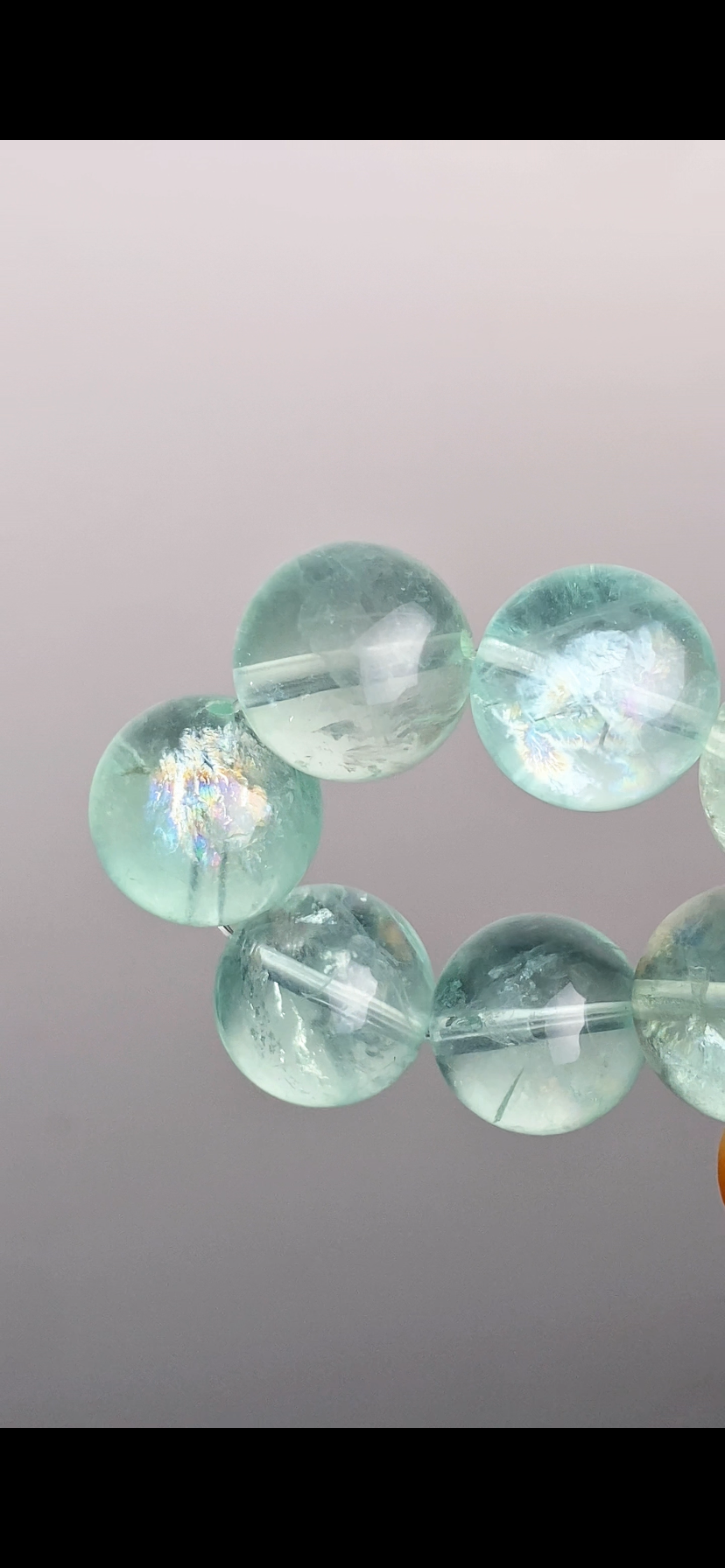 TQ Rainbows In Mint Green Fluorite
