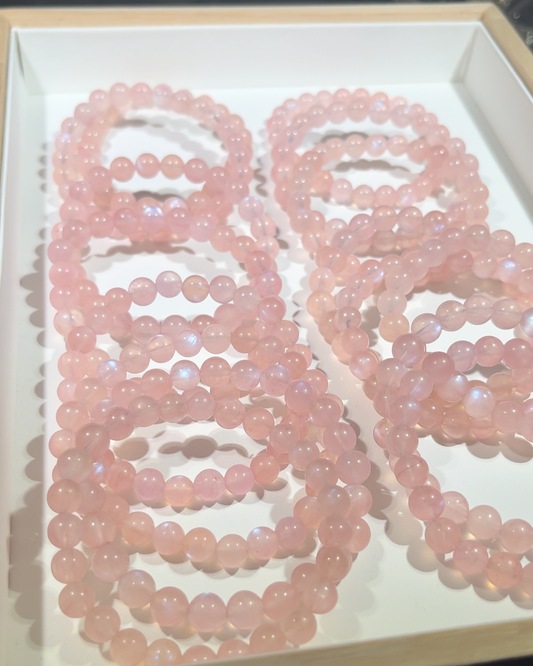 Natural Pink Moonstone From Madagascar With Free Certificate High Quality Crystal Bracelet Wholesale Collection Level