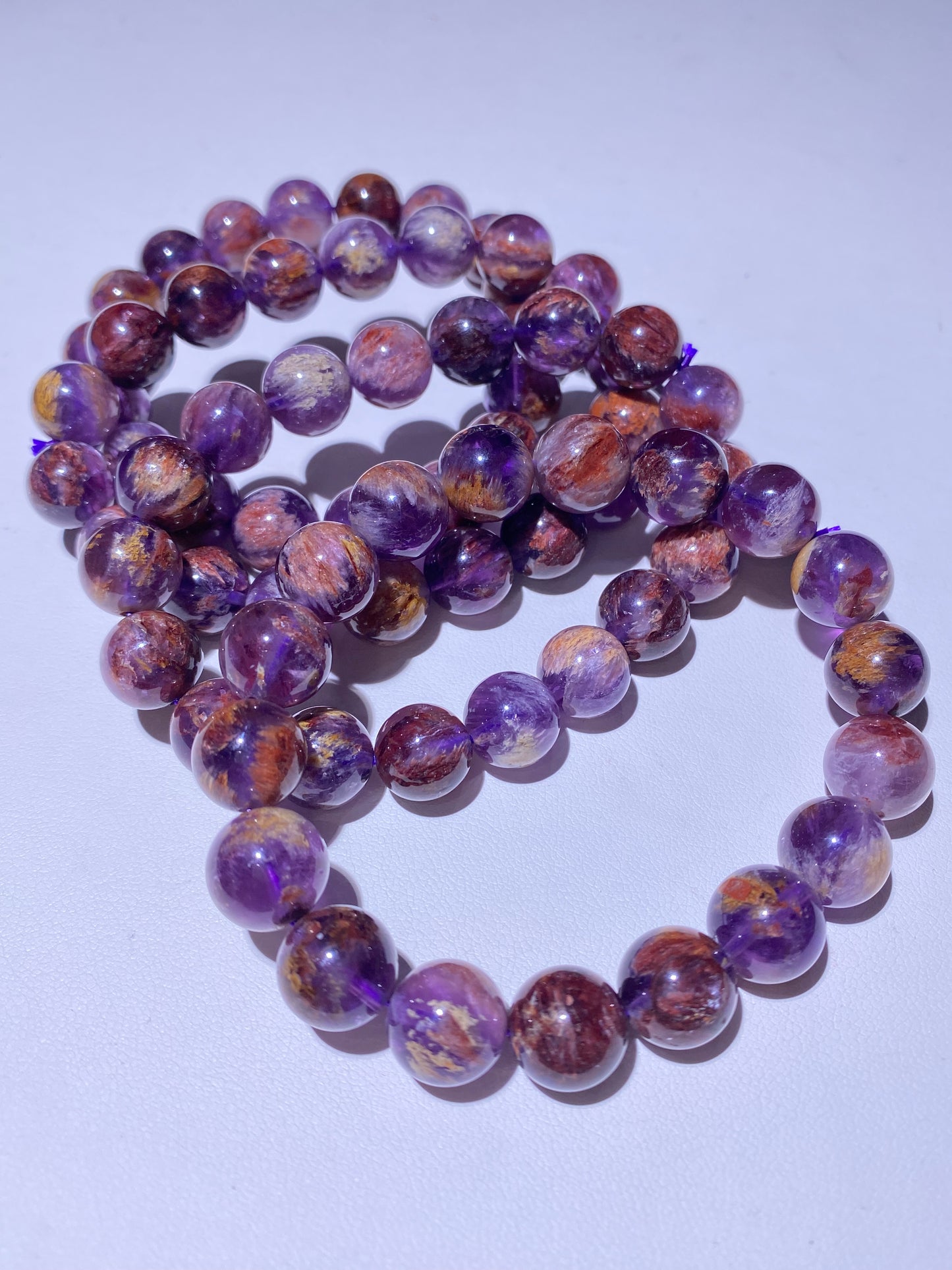 purple amethyst garden quartz or phantom quartz round bead high quality crystal bracelet wholesale collection