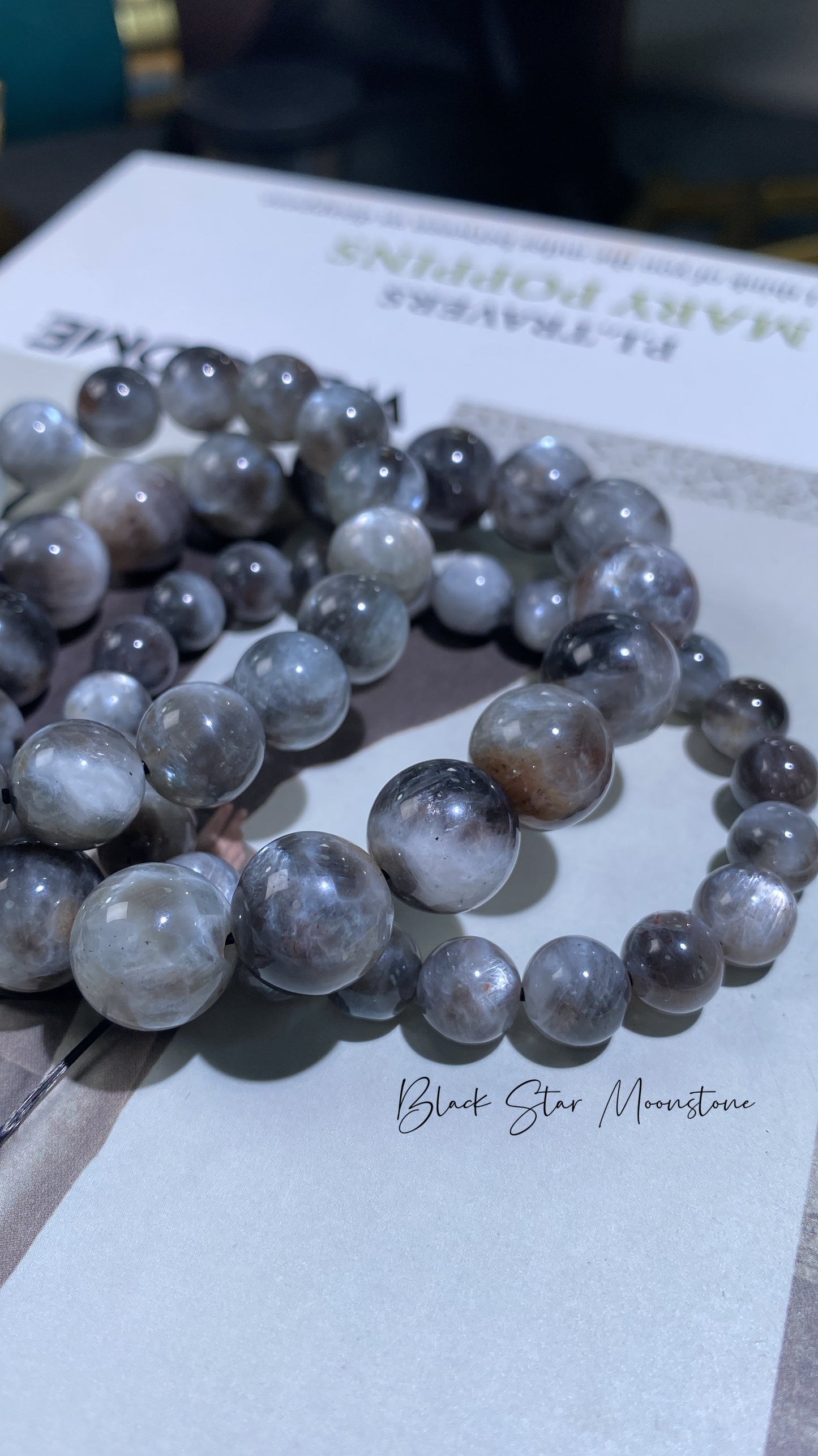 Black star moonstone