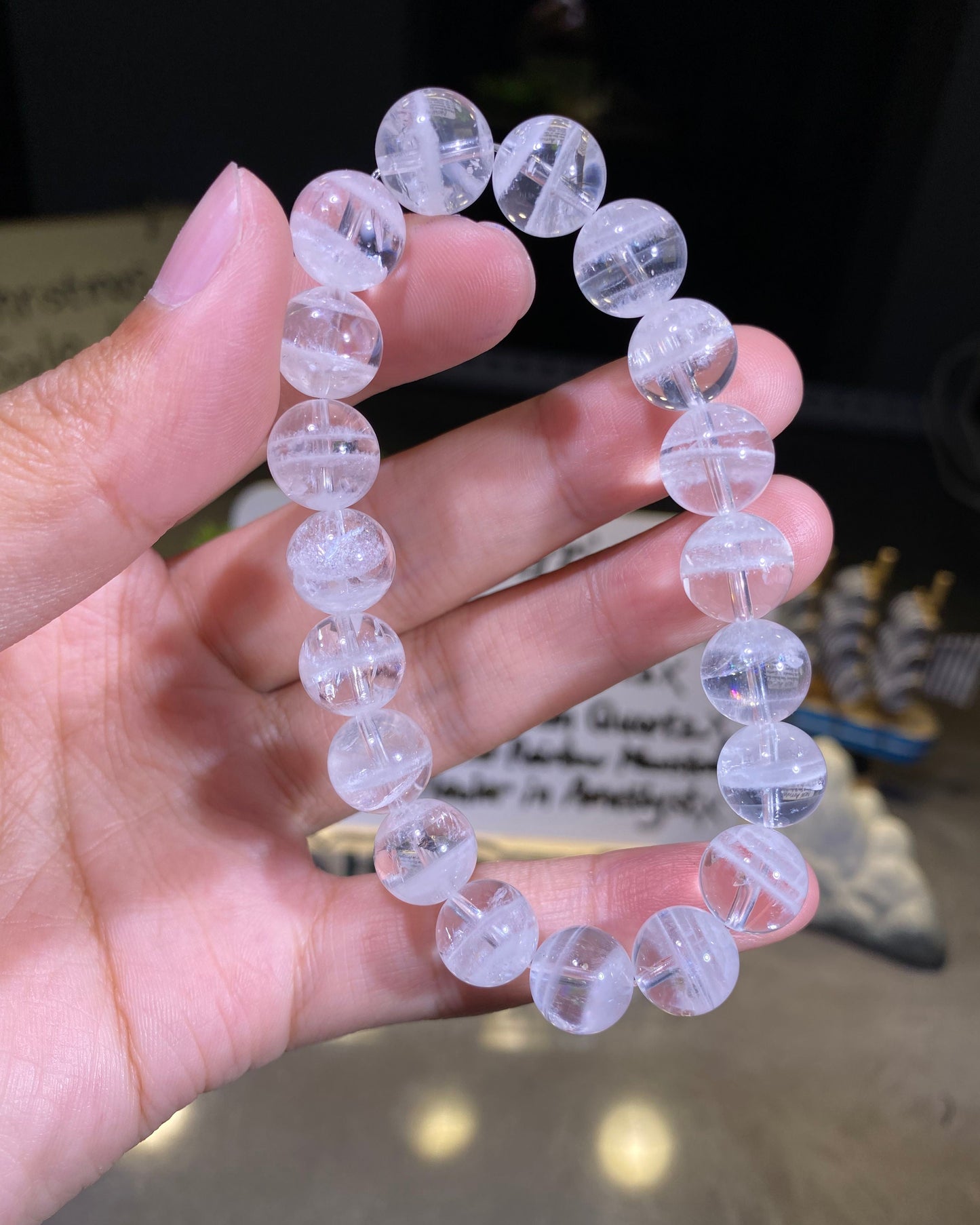 Natural Rainbow in White Garden Quartz with Free Certificate High Quality Crystal Bracelet Wholesale Collection Level