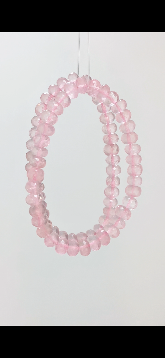 TQ Faceted Madagascar Rose Quartz Donut