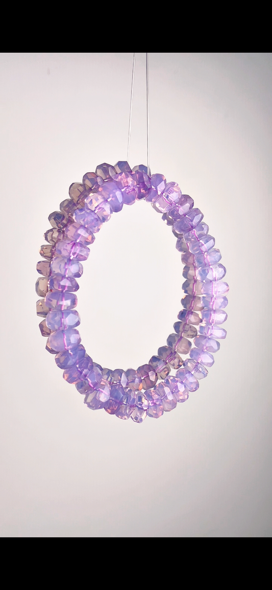TQ Lavender Moon Quartz Faceted Donut