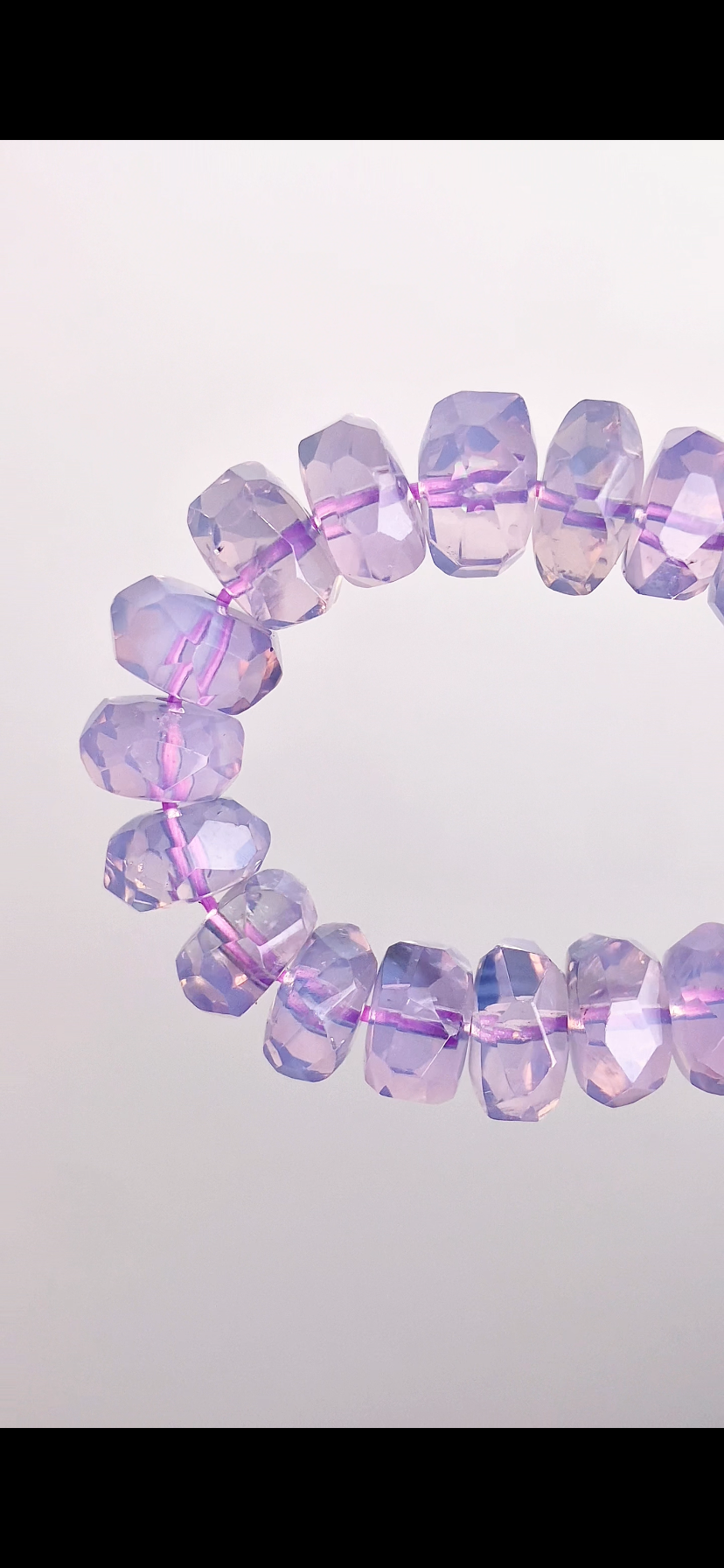 TQ Lavender Moon Quartz Faceted Donut