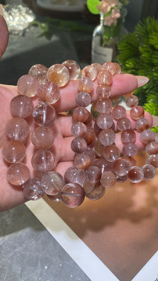 Top Quality pink rabbit hair quartz