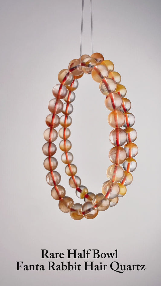 Rare Half Bowl Fanta Rabbit Hair Quartz Bracelet