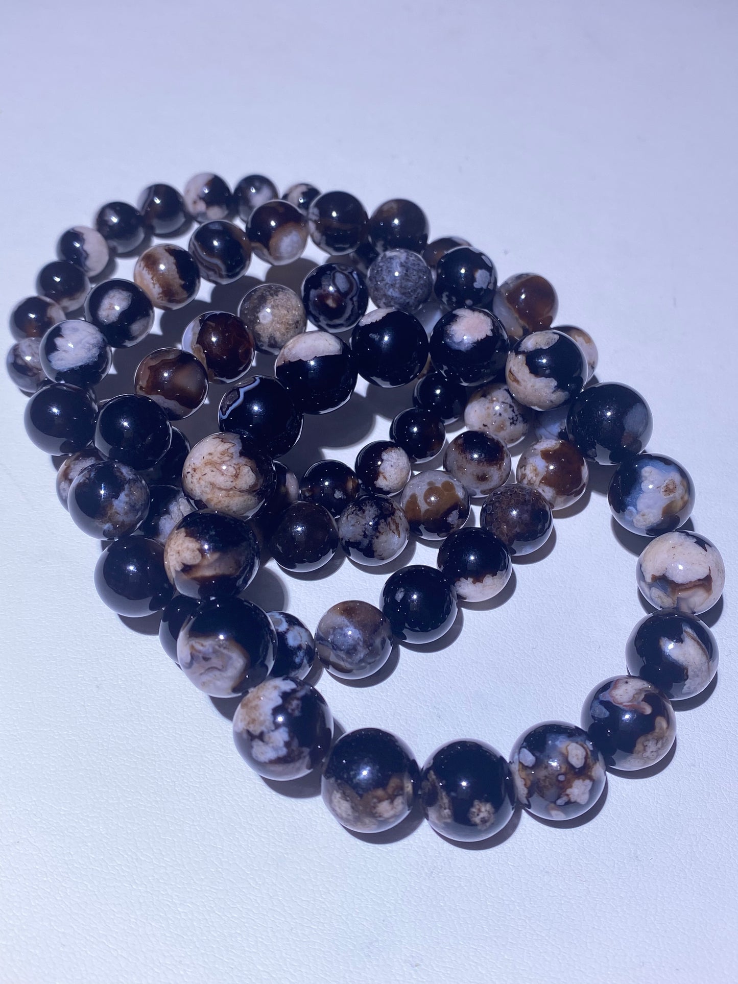 017 Black Flower Agate