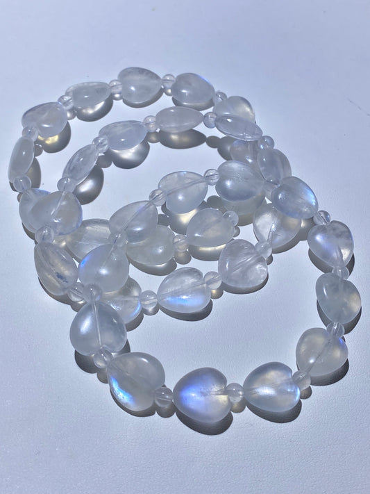 113 Blue Moonstone Heart