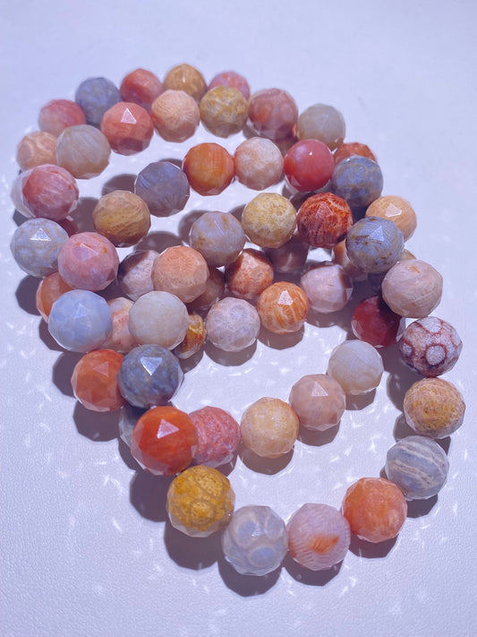 185 Faceted Coral Jade