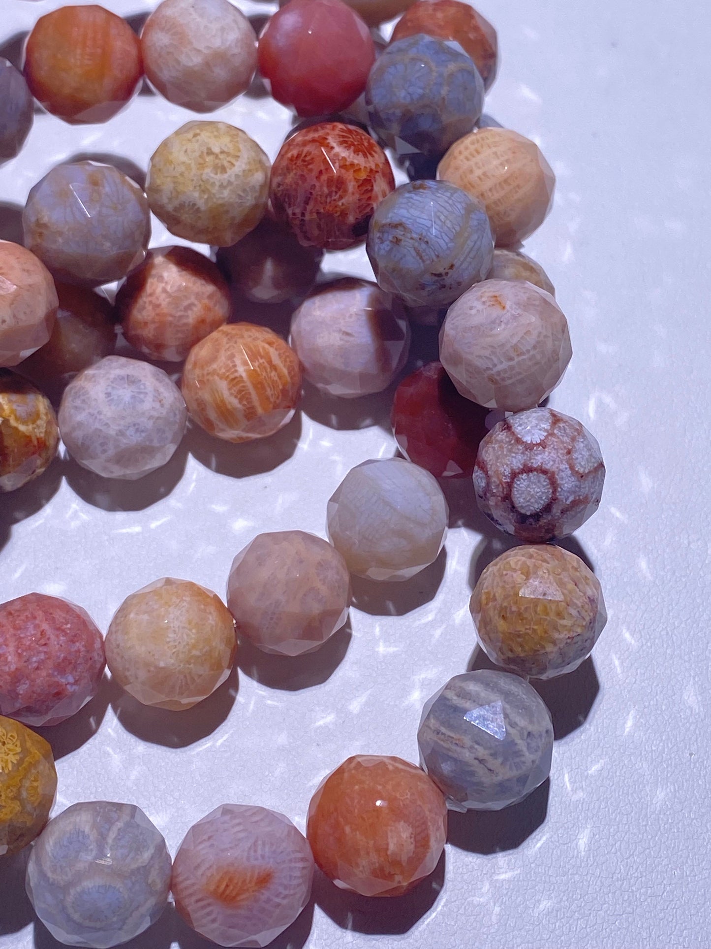 185 Faceted Coral Jade