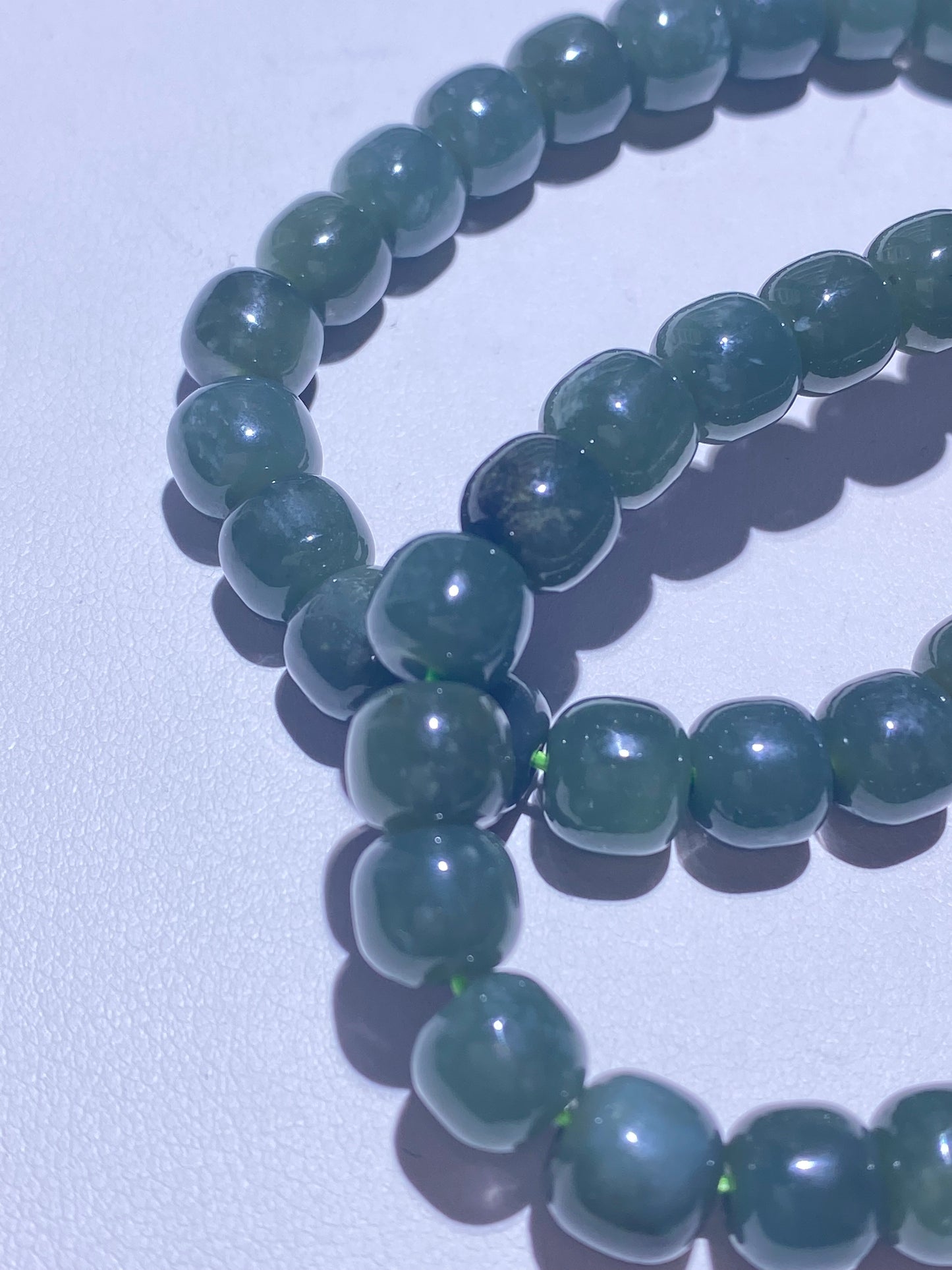 192 Dark Green Jade Button Shape